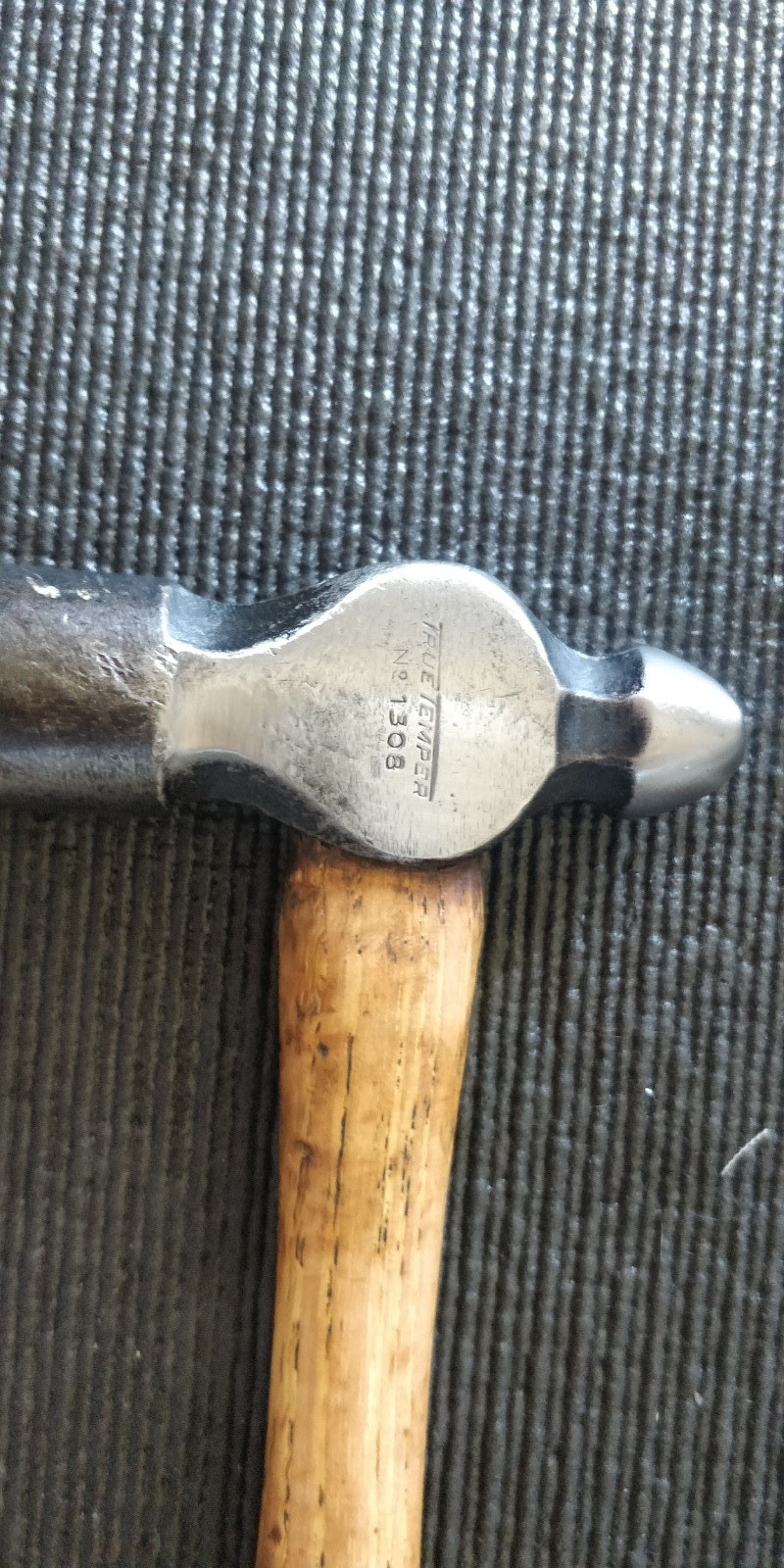 Vintage True Temper No. 1308 Ball Peen Hammer Made In USA