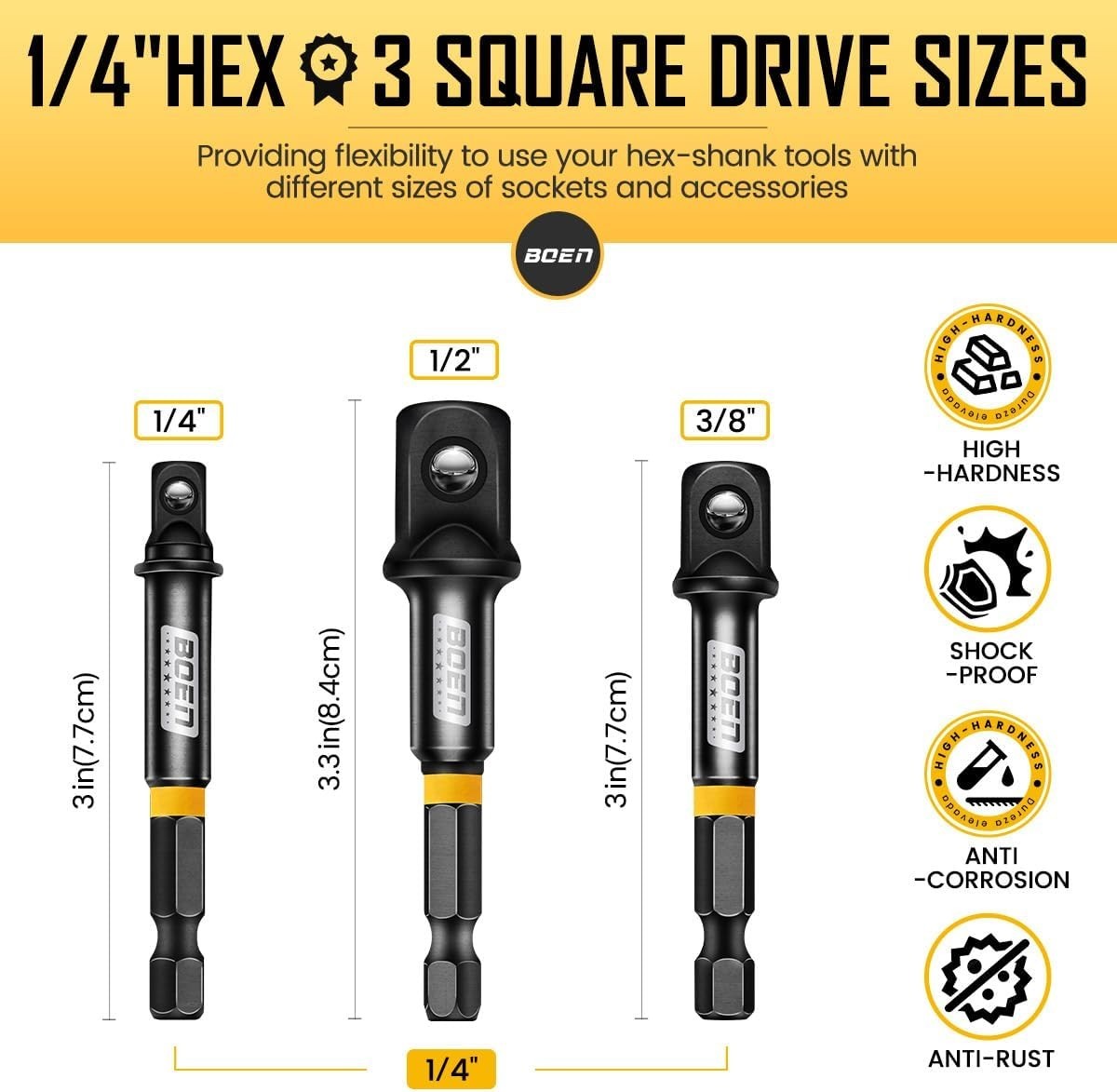 Boen 9-Piece Impact Socket Adapter Set