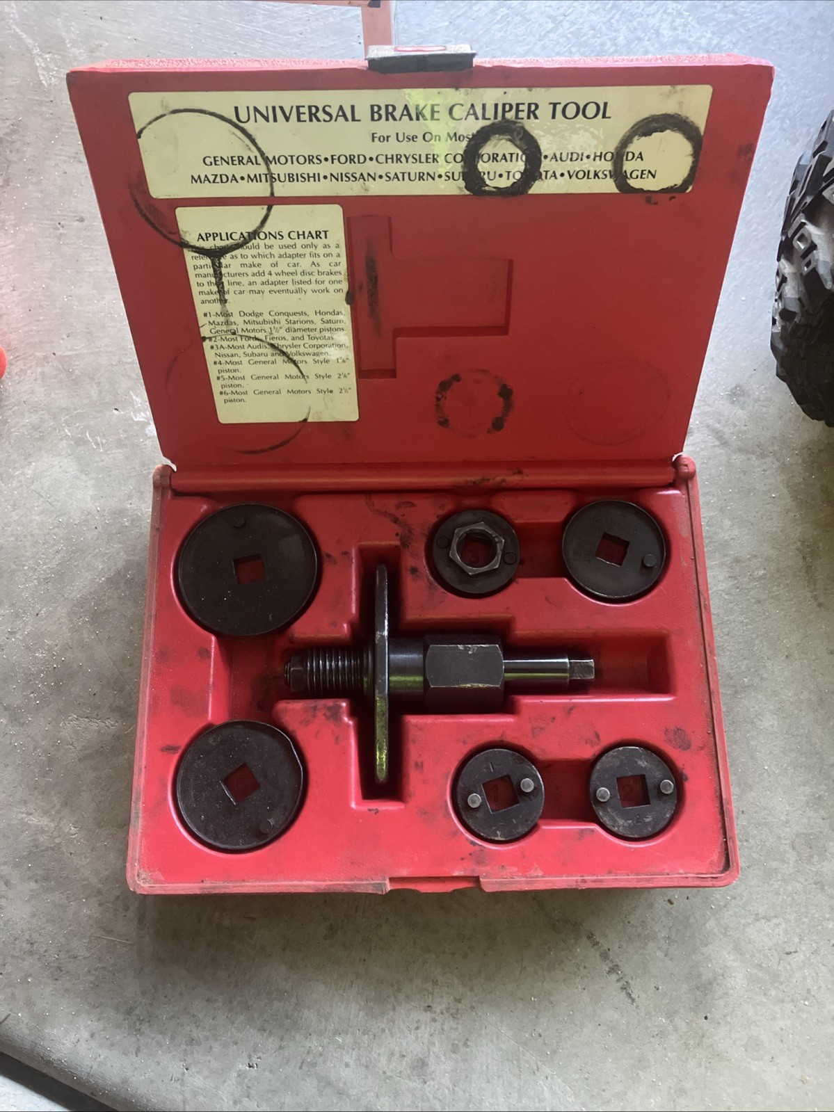 Blue Point 7 Pc Universal Brake Caliper Service Tool Set YA8610A W/ Case