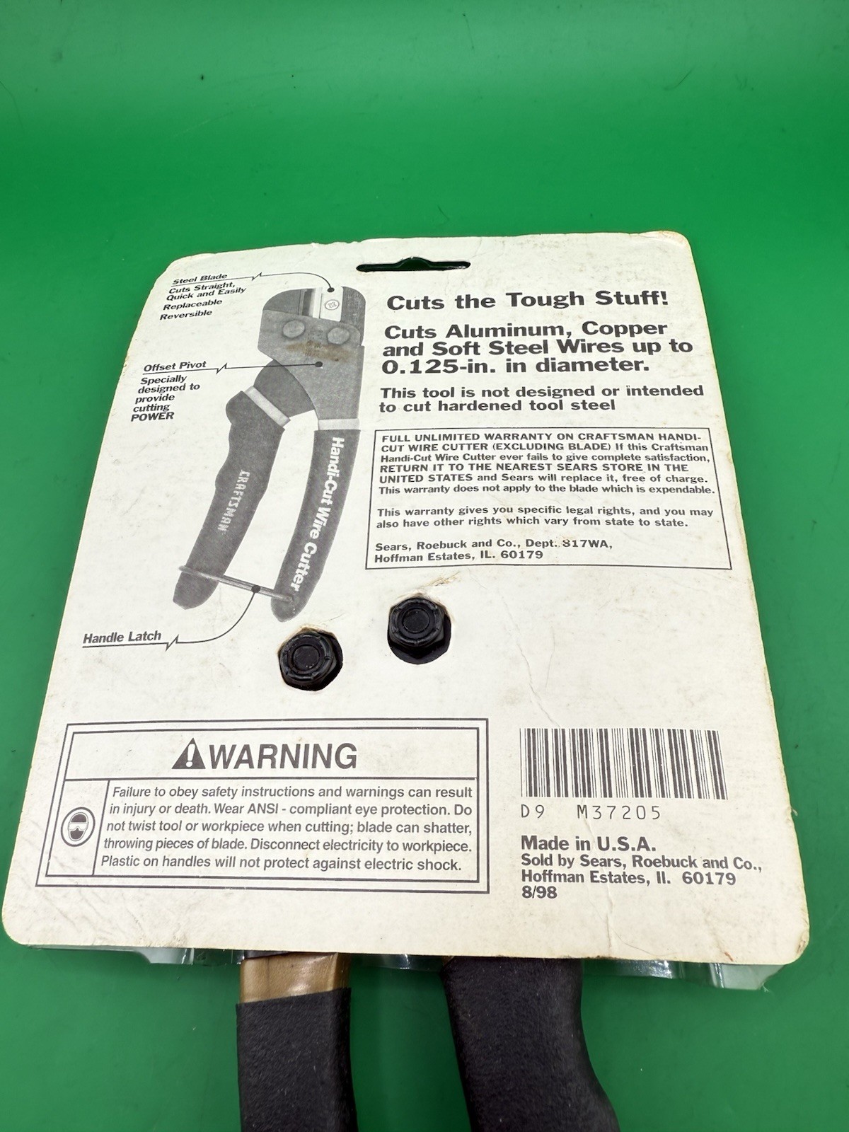 NOS 37250 Sears Craftsman Professional USA!! Handi Cut Wire Cutter 1-1/8” Rare