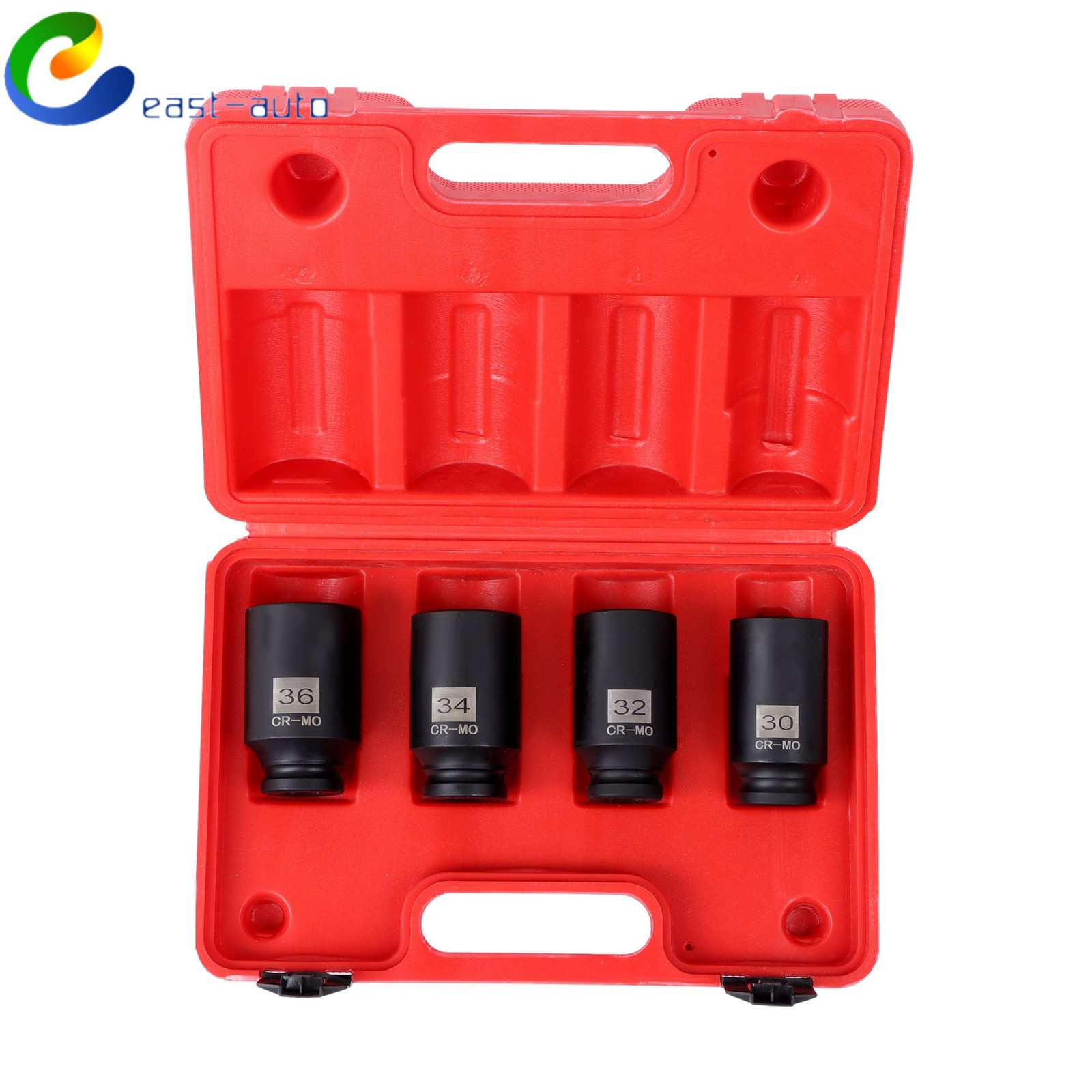 4Pcs 1/2″ Drive Spindle Axle Nut Socket Set 12 Point 30mm 32mm 34mm 36mm