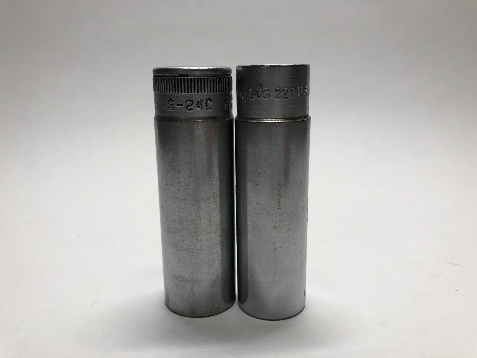 2 Vtg Snap-On Deep Sockets S-240 SVS 221 USA 1/2 in Drive 12 Point 3/4 11/16