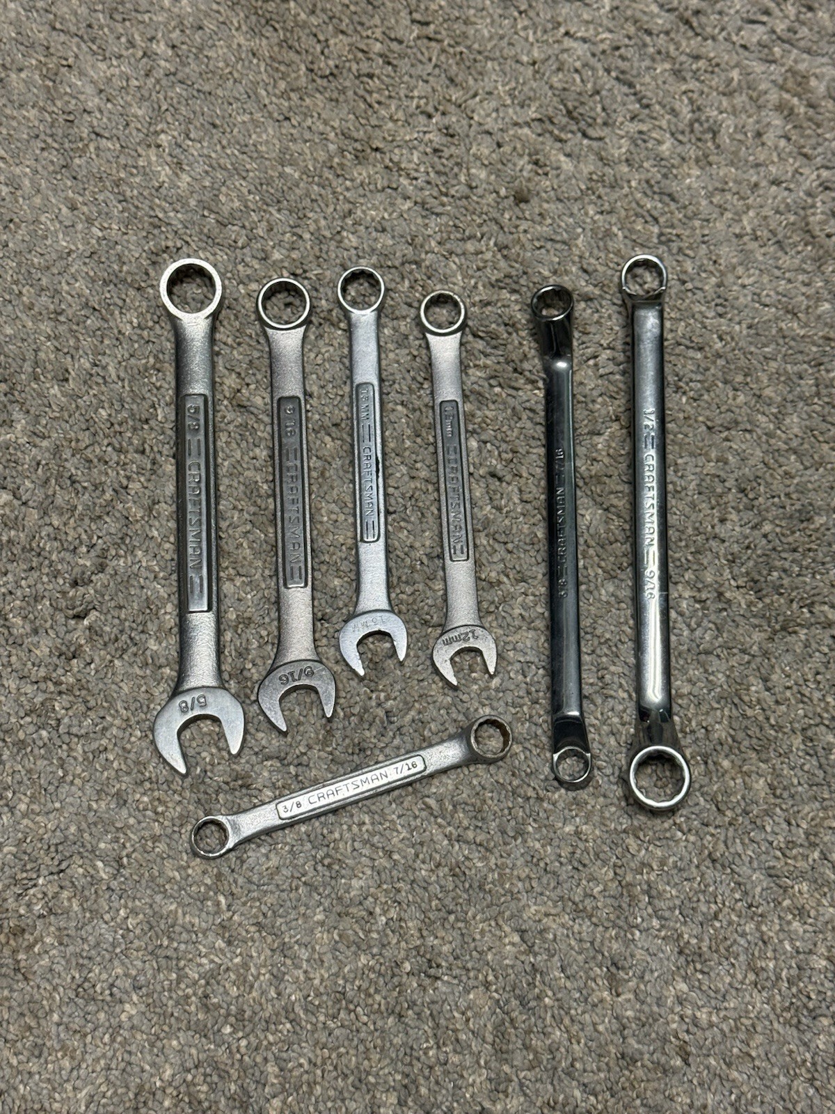 Craftsman Wrench Lot Of 7pc Various Sizes- Used Conditions!