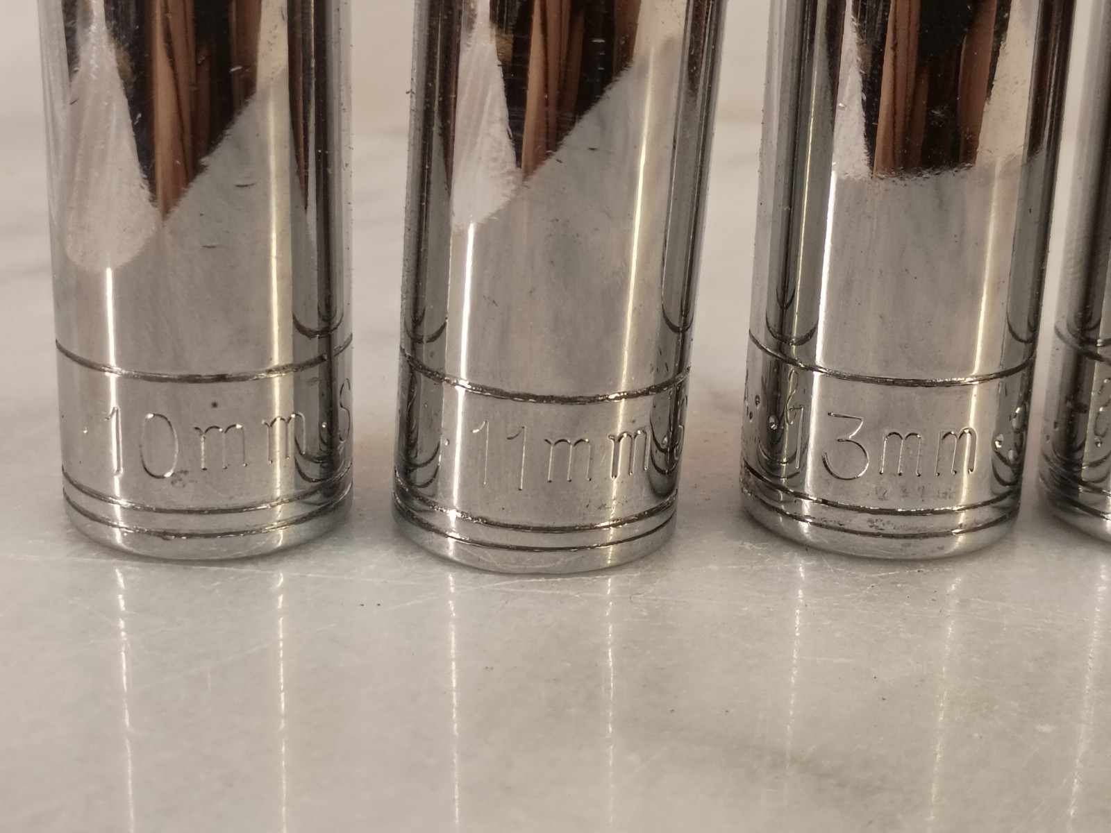 SET of 6 NOS S•K USA 1/2″ Drive 12pt. Deep METRIC sockets 10,11,13,16,17,18mm