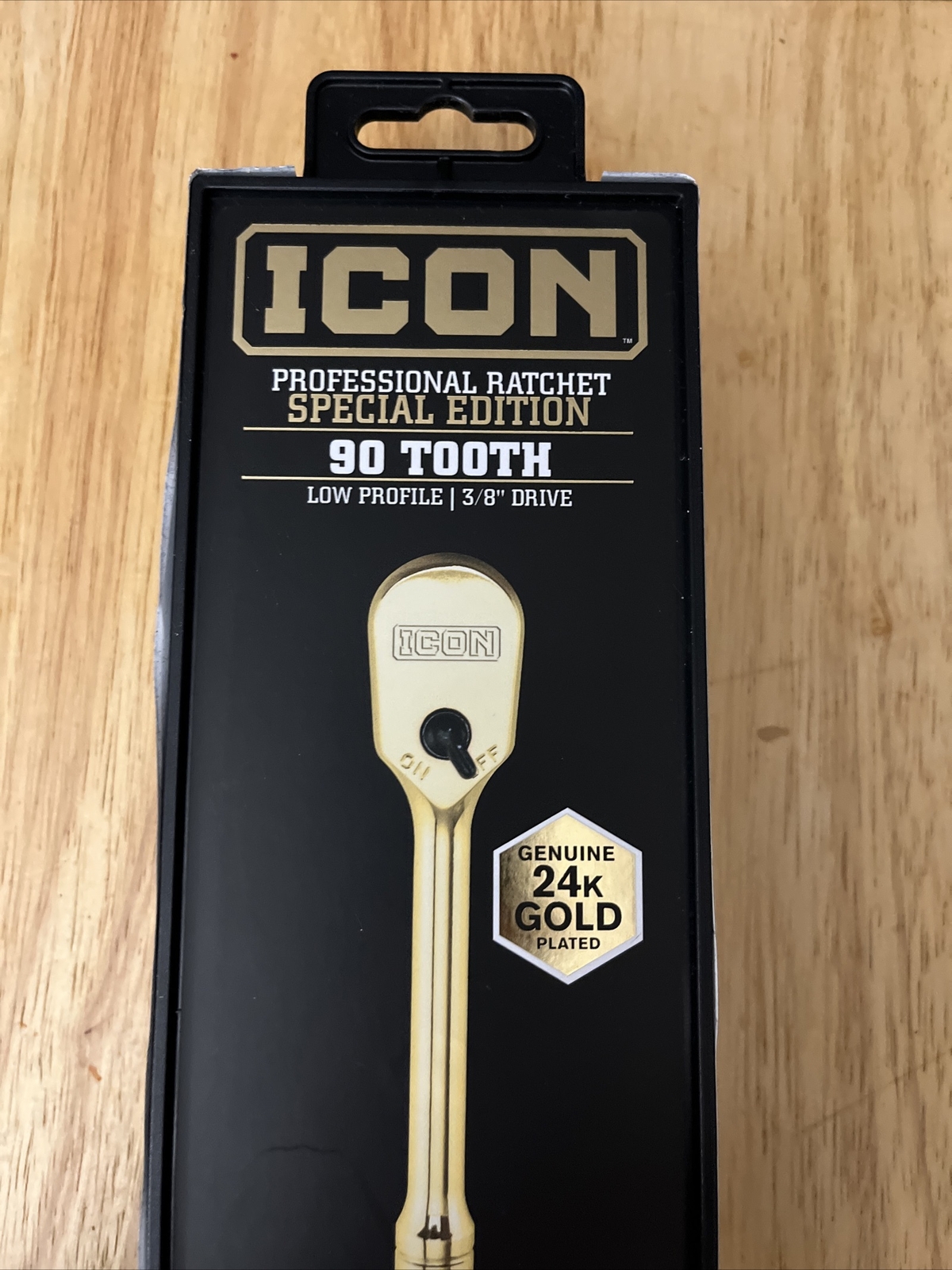 ICON GENUINE 24K GOLD PLATED PROFESSIONAL RATCHET SPECIAL EDITION 90 TOOTH 3/8»