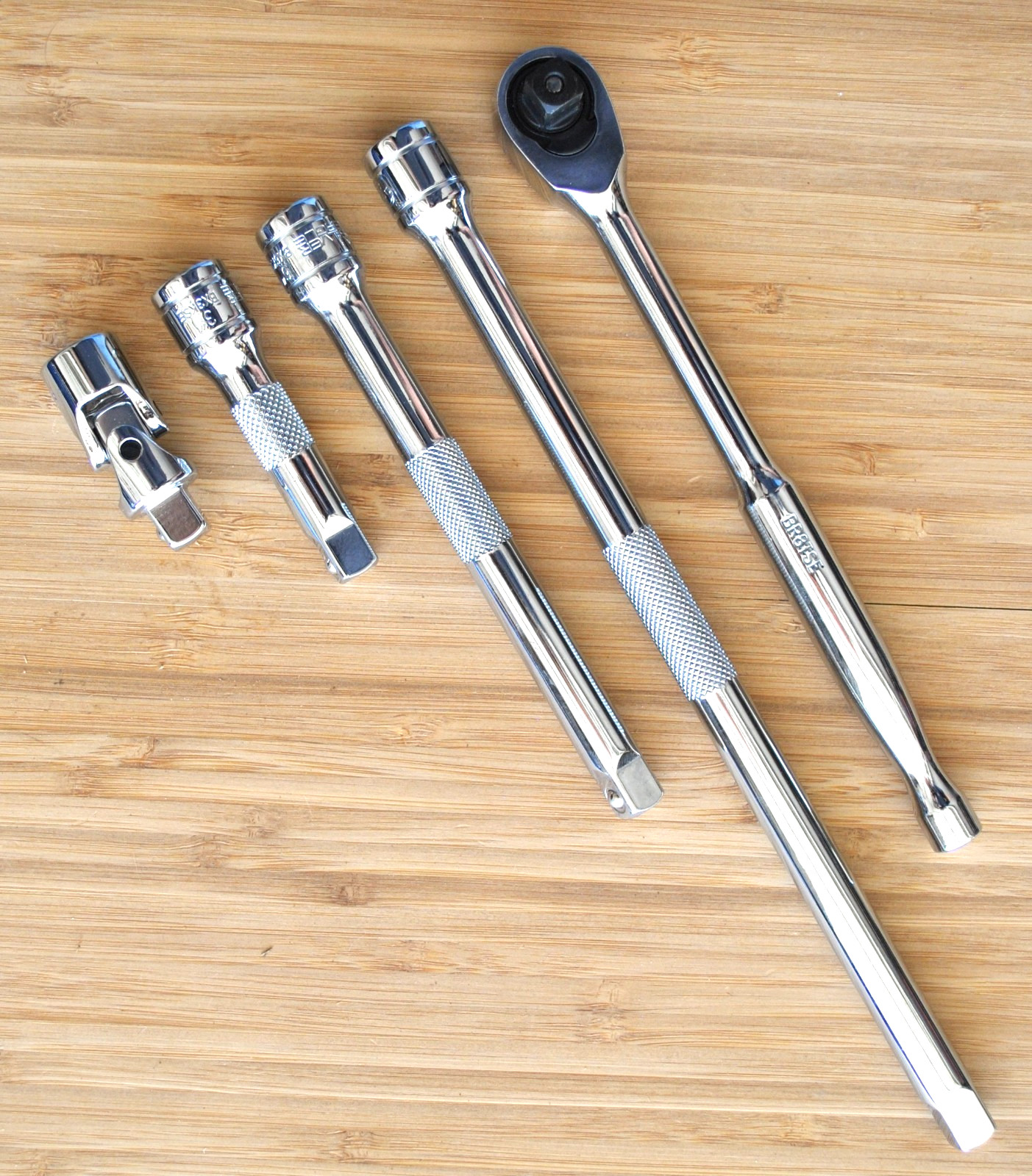 Matco Tools Silver Eagle 5 Pc 3/8 Drive Ratchet 3 Extension 1 Universal Mint