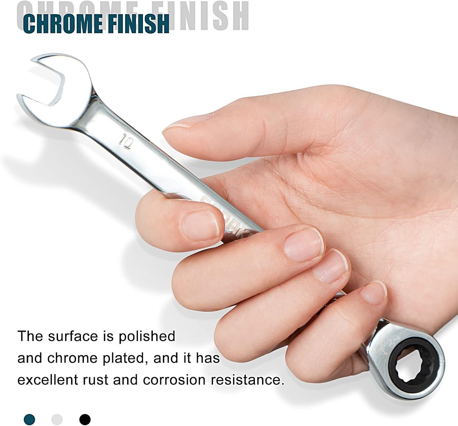 SORAKO Ratcheting Combination Wrench Industrial Grade Cr-V Steel Gear (A-10mm Me