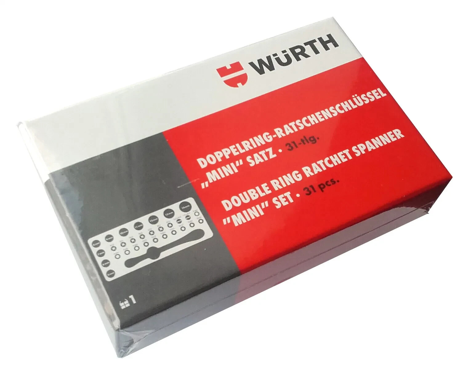 Wurth® Double Ring Ratchet Spanner Wrench with Bits Mini Set 31pcs – 096511310