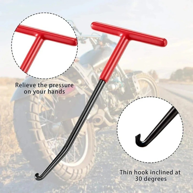 T-Shaped Exhaust Spring Puller with Rubber Grip – Essential Tool for Motorcycles