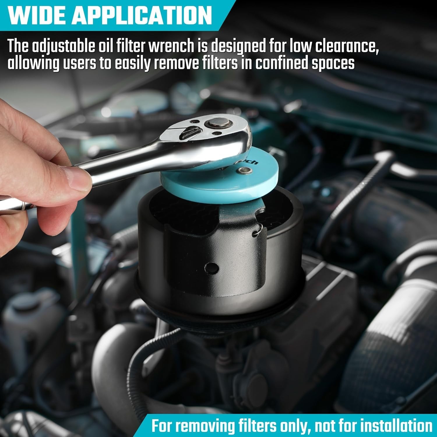 Adjustable Oil Filter Wrench, Universal Oil Filter Removal Tool for Removing …