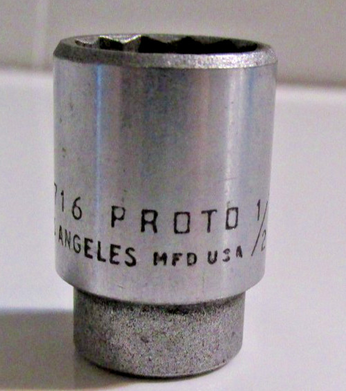 T #182 – PROTO USA Challenger 1/4″ DR X 1/2″, 12 point SOCKET, #4716