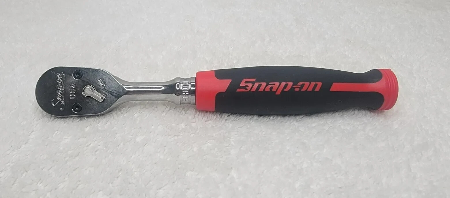 New Snap-on™ 3/8″ Drive Red Soft Grip Chrome 9″ Ratchet FH80 Dual 80 Tech