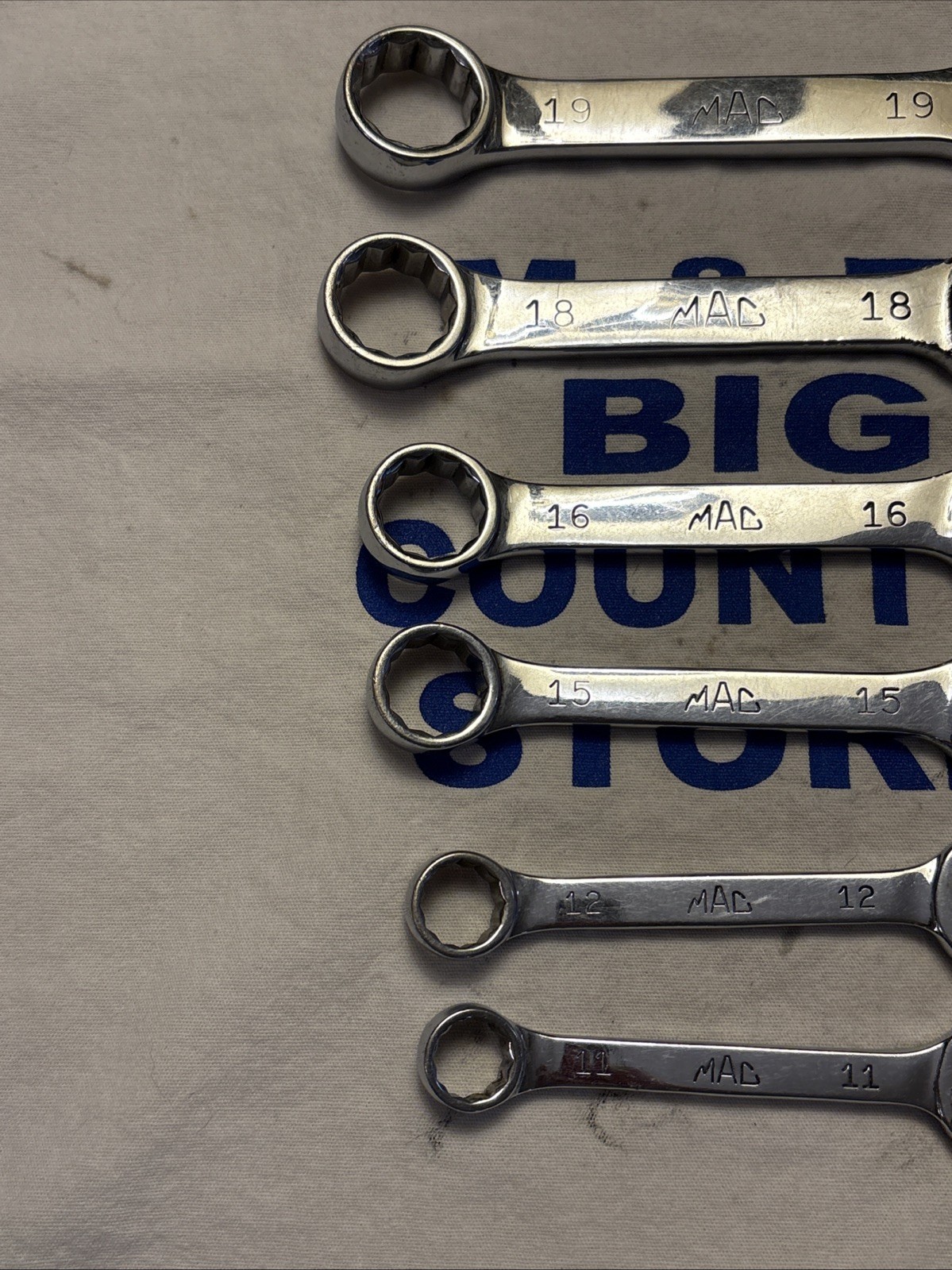 Mac Tools USA 6pc 12pt Metric 11mm-19mm Stubby Combination Wrench Set