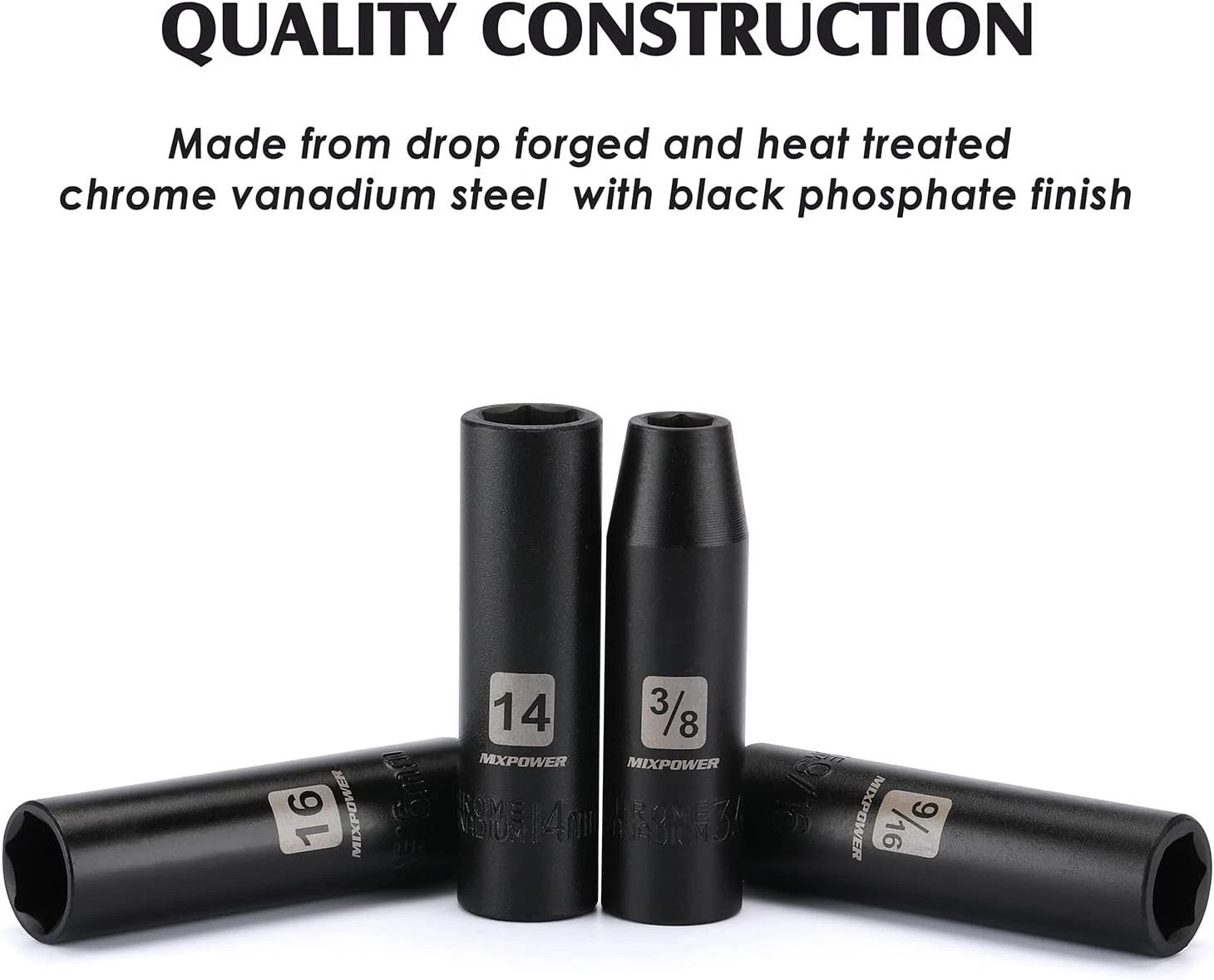 Comprehensive 25-Piece Deep Impact Socket Set with Extension Bars and Adapter