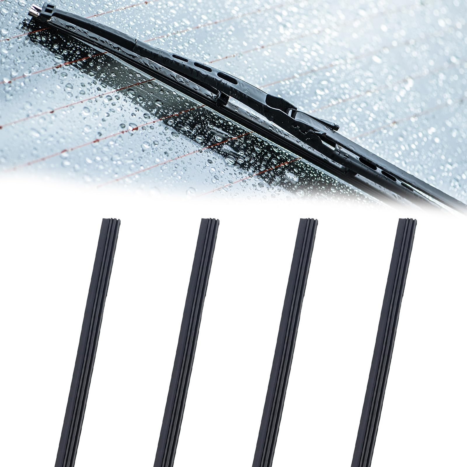 4pcs 32inches 800mm Windscreen Wiper Replacement Rubbers Rubber Universal, Windshield W…