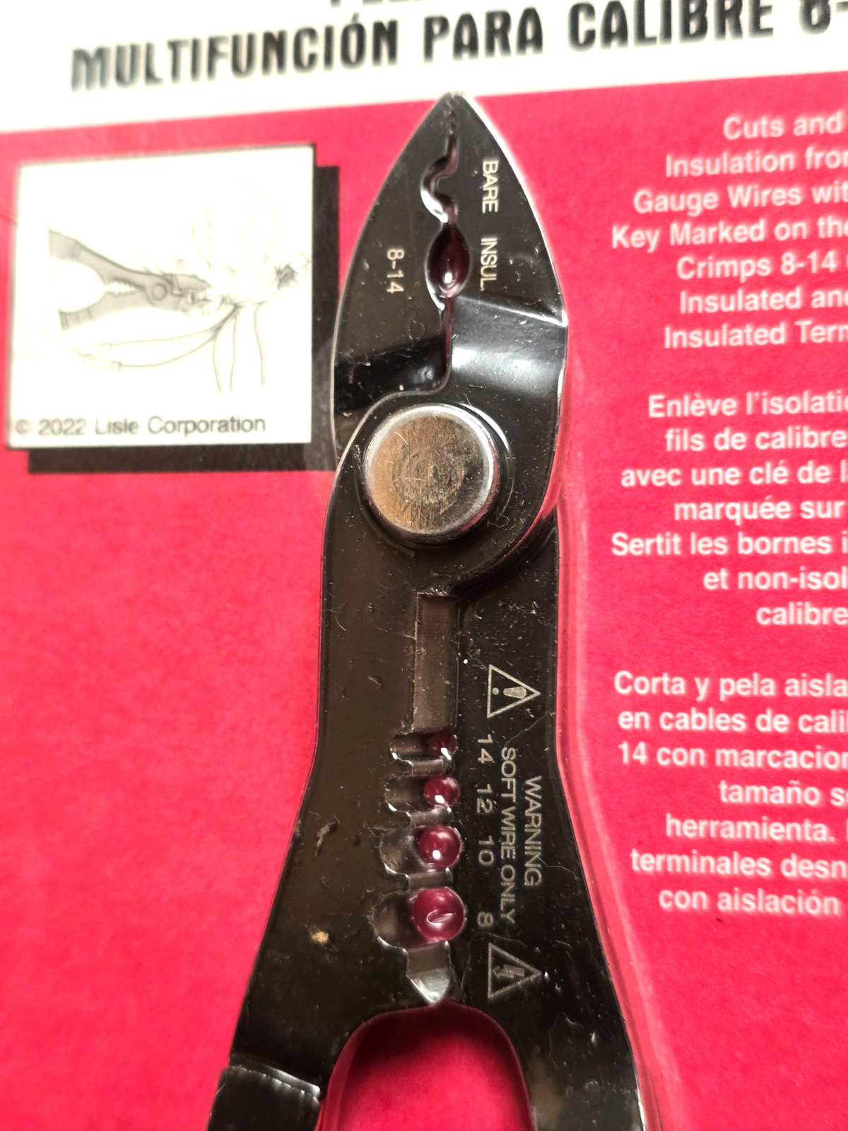 Lisle Compact Electrical Connector Crimping pliers, Wire Strippers Cutters 68280
