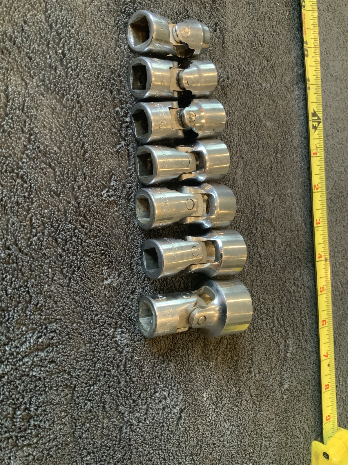 Snap On 3/8” Dr Swivel Socket Set, 12pt, 3/8, 1/2, 9/16, 5/8, 11/16, 3/4, 7/8…a
