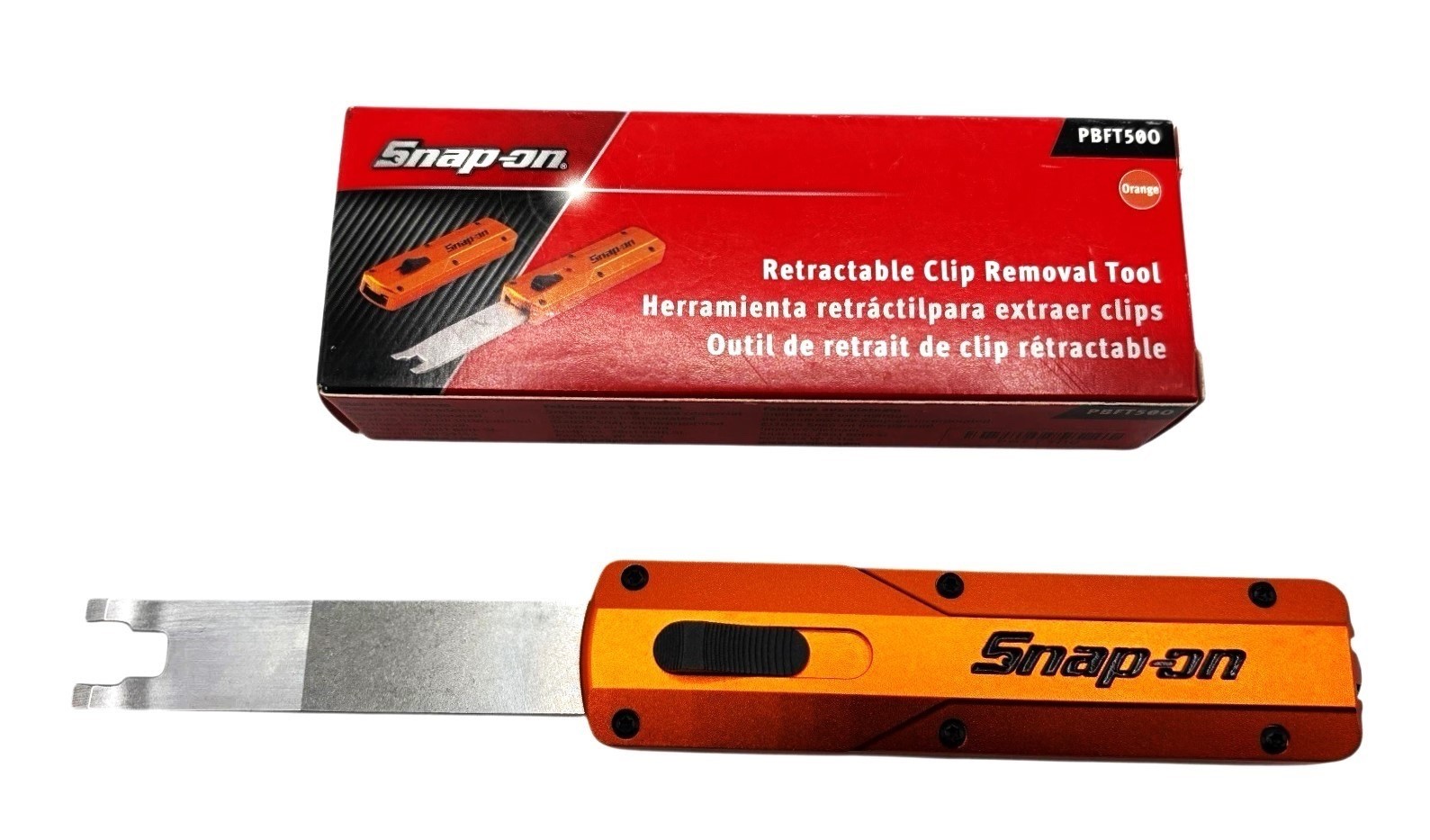 Snap-on Tools NEW PBFT50O ORANGE Dual Function Retractable Clip Removal Tool