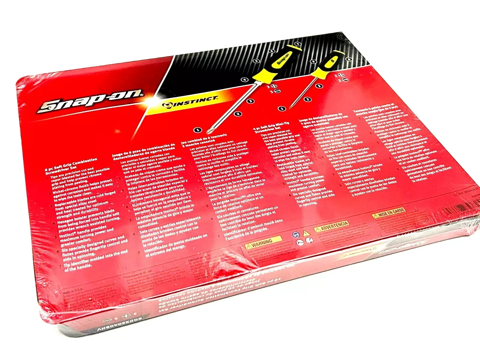 Snap-on Tools 10pc HIVIZ Soft Grip Phillips & Flat Head Screwdriver Sets USA NEW