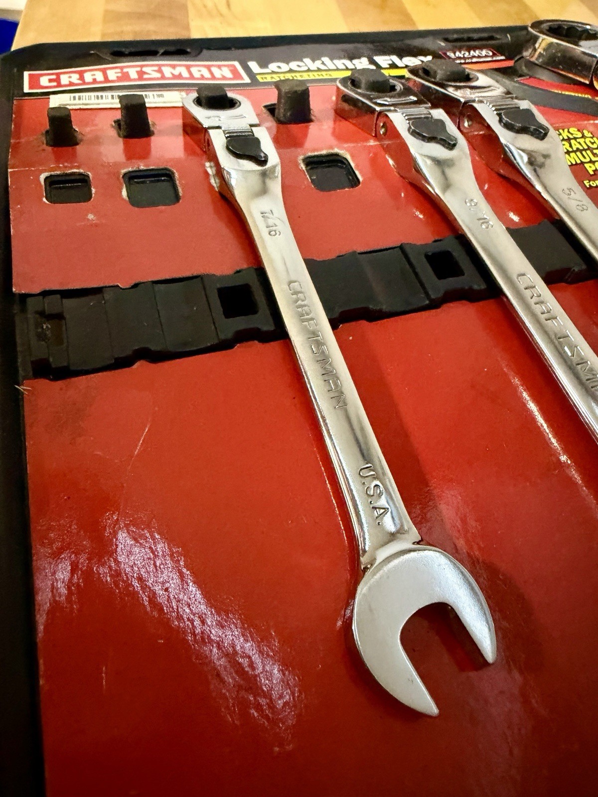 USA Craftsman Locking Flex Ratchet SAE 12PT (Set of 4)