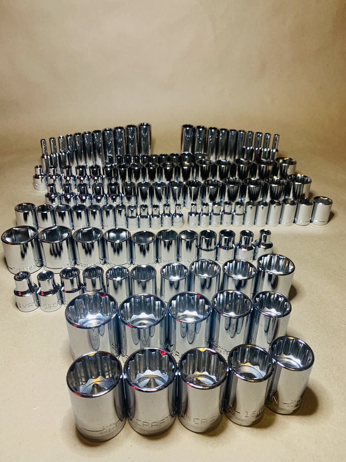 CRAFTSMAN 116 pc 1/4 3/8 1/2 Dr SAE METRIC MM 6pt 12pt ratchet wrench socket set