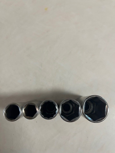 Craftsman 3/8 drive SAE mixed lot of 5 extended sockets easy read