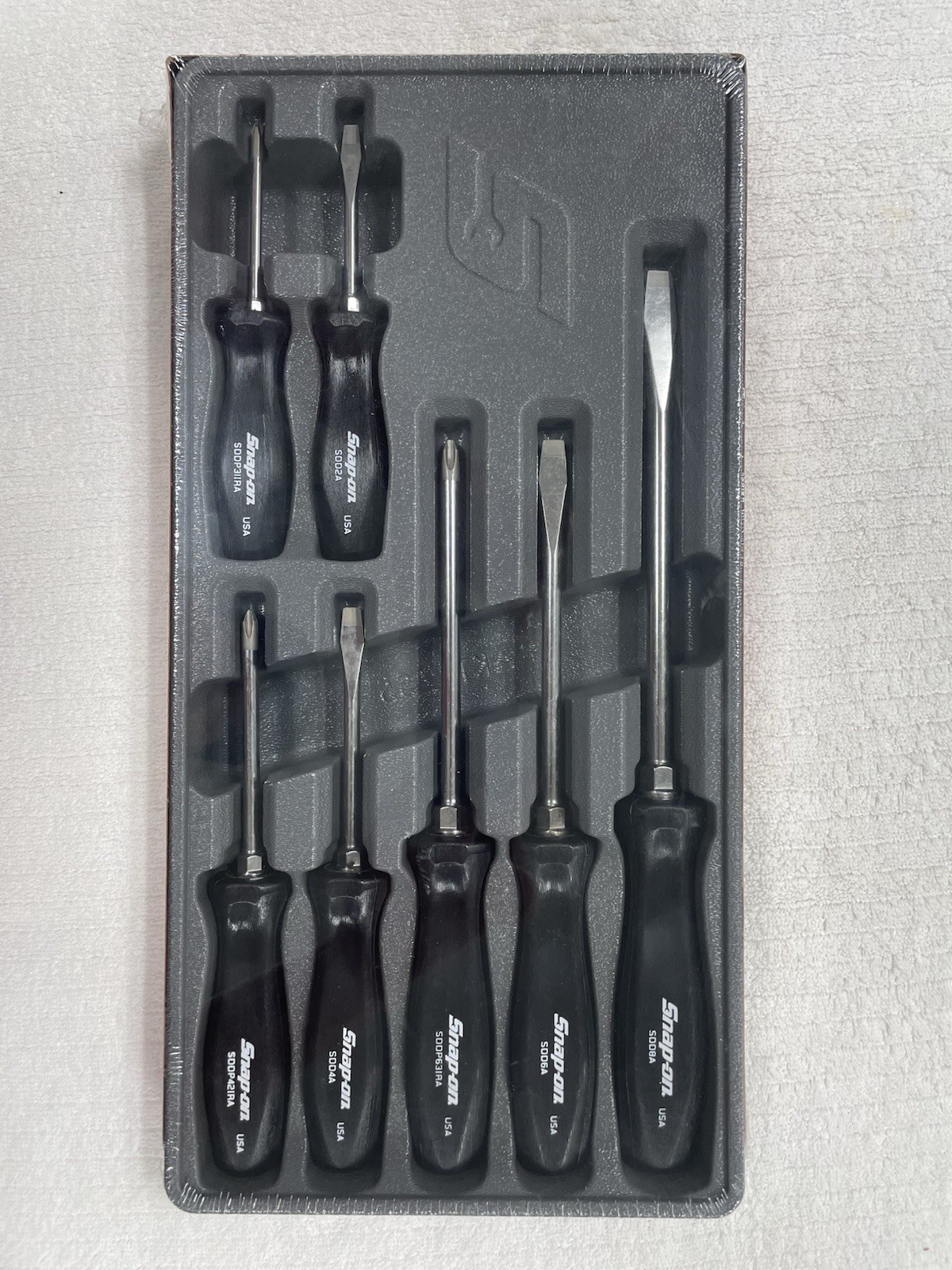 NEW Snap On Combination Screwdriver Set 7 Pcs. Black Hard Handles SDDX70A