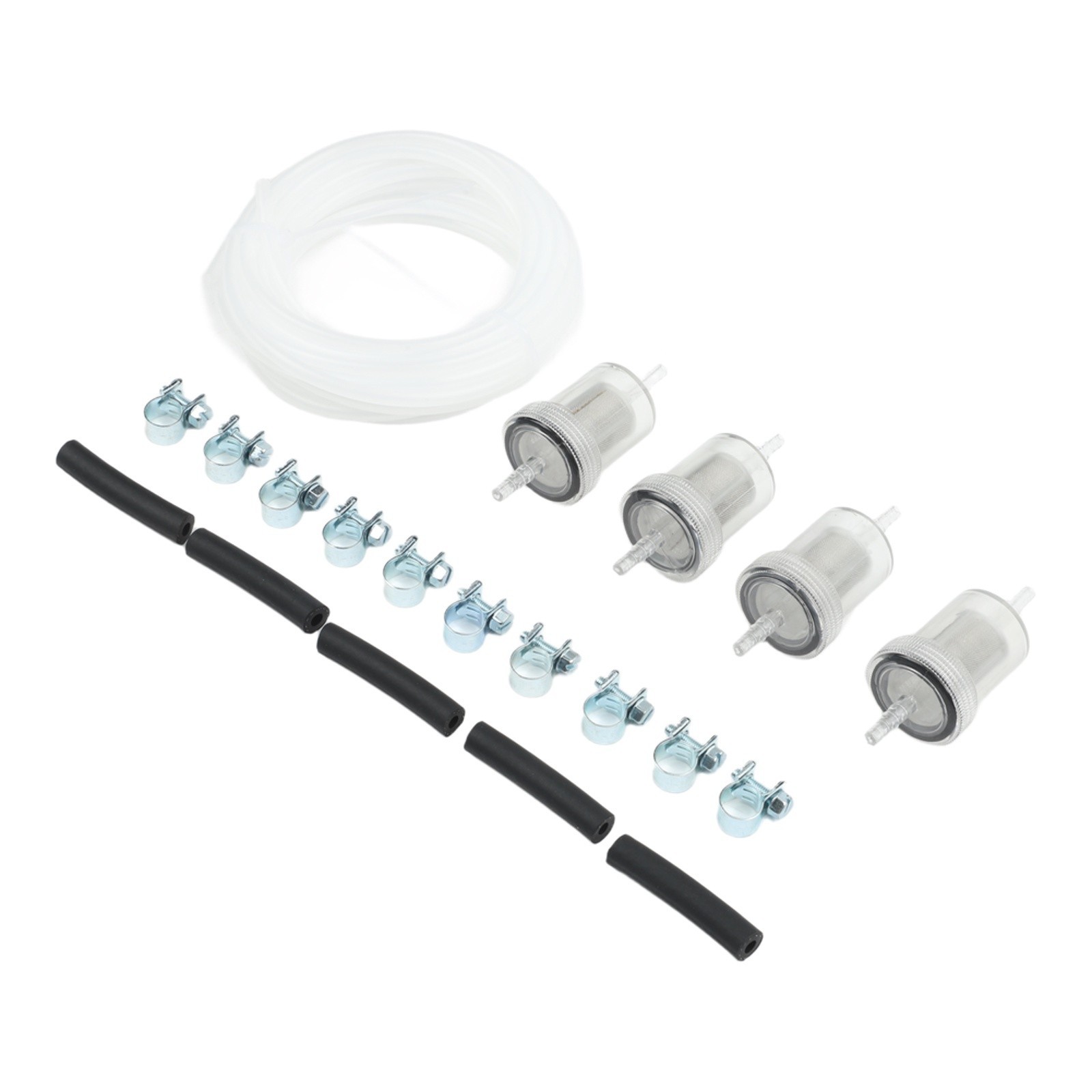 Complete Parking Heater Oil Pipe Repair Kit 4 Filters 4 Black Tubes and 8 Clips