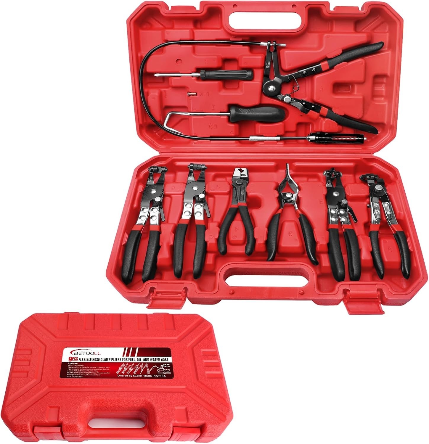 9pc Hose Clamp Pliers Set – Automotive Repair Kit