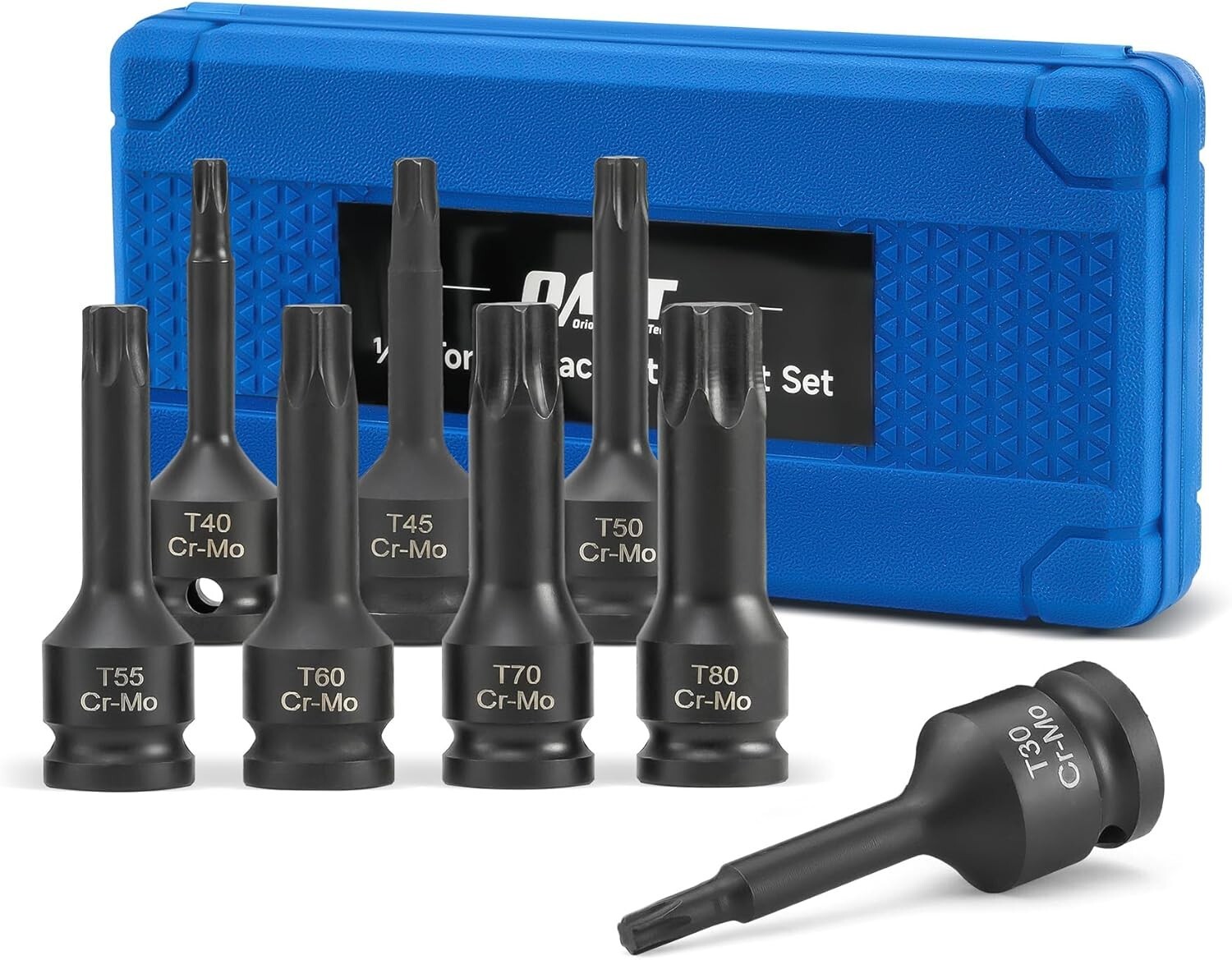 Compact & Corrosion-Resistant Torx Bit Socket Set with Laser-Etched Sizes