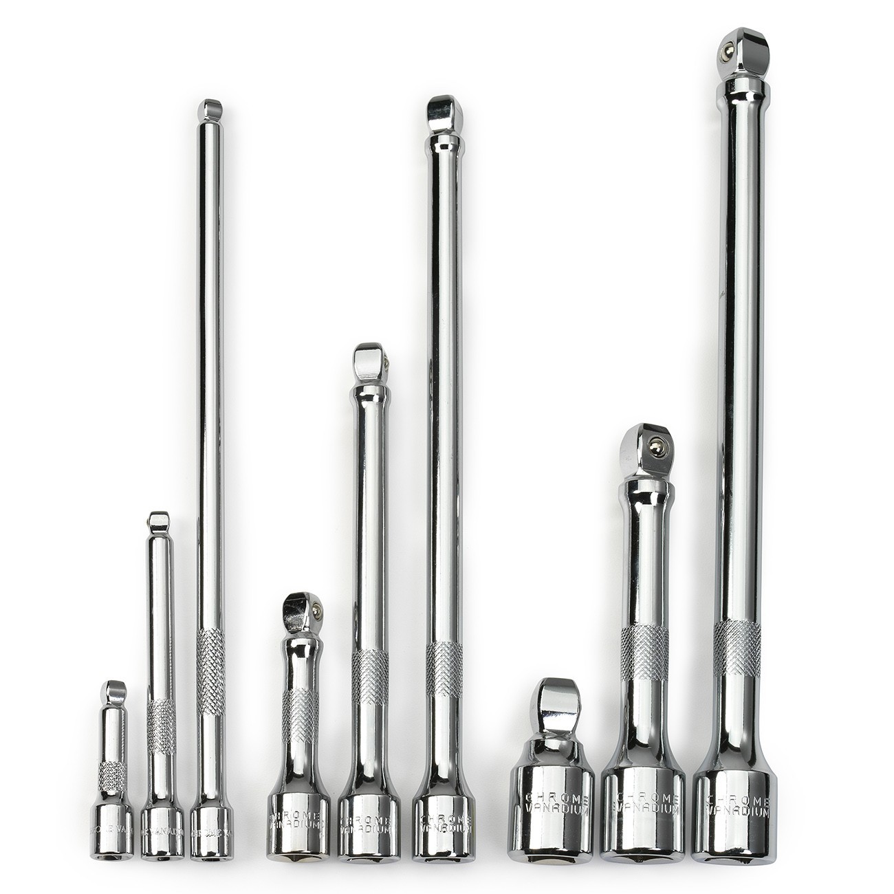 9PC Drive Car Wobble Socket Extension Bar Hand Tool Set Kit Box 1/4″ 3/8″ 1/2″
