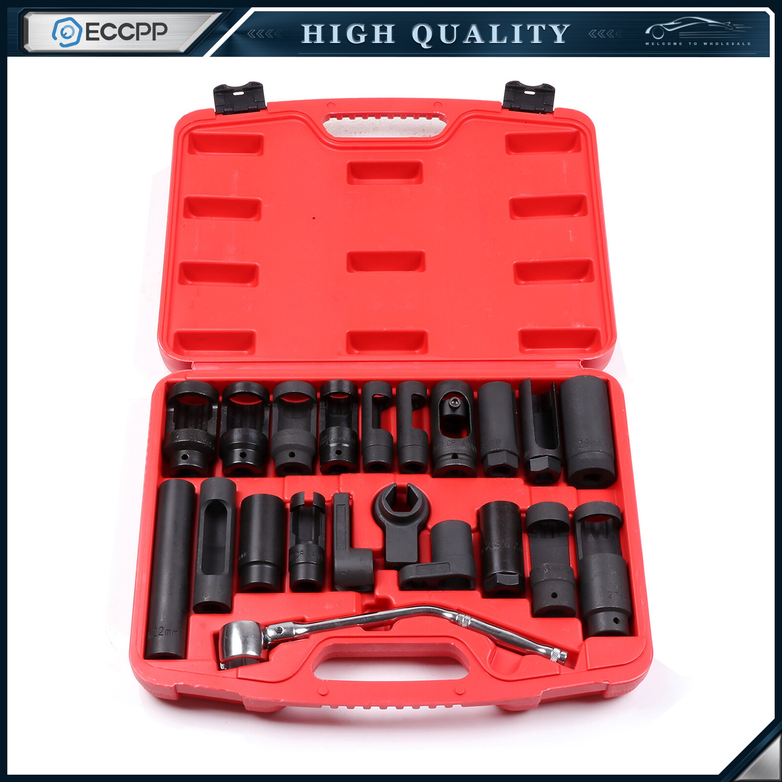 21Pc Oxygen Sensor CRV Sockets Automotive Vacuum Switch Sending Off Set Wrench