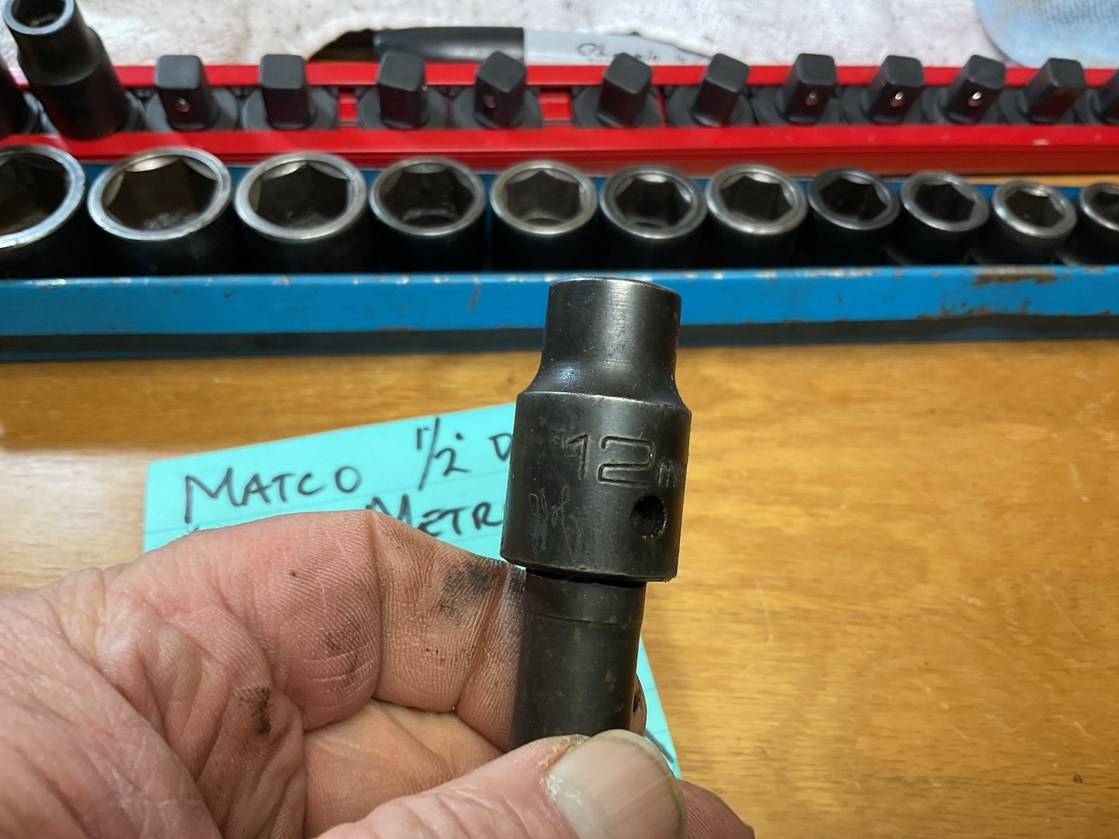 MATCO SCPM146TA 1/2″ Dr. 6Pt. Metric, Impact, Shallow Skt. Set (10-27mm) w/Tray