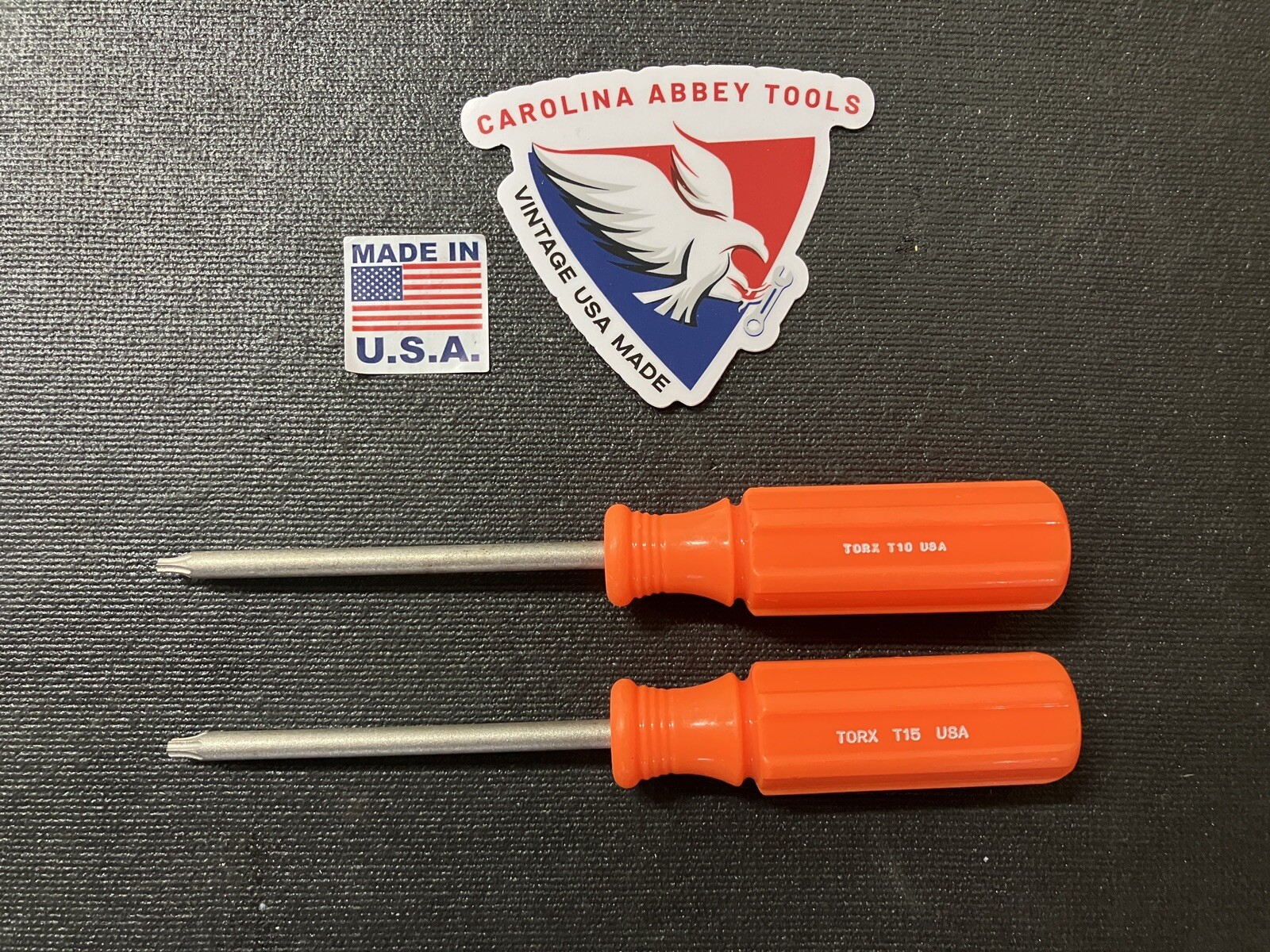 NOS Sears Craftsman Hi Viz Orange Torx Screwdrivers (2) T10 & T15 41555 WF USA