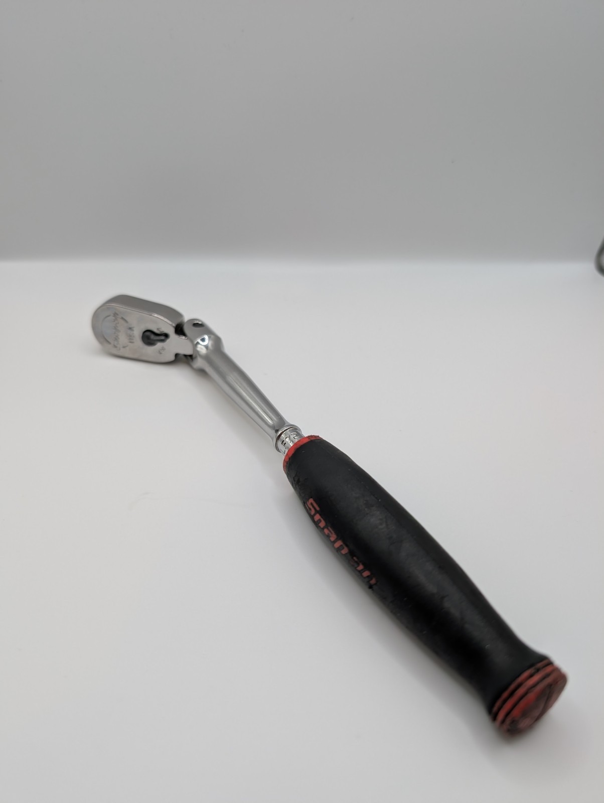 Snap On 1/4″ Ratchet Flex Head THLF72 Soft Grip Red USA USED WITH WEAR