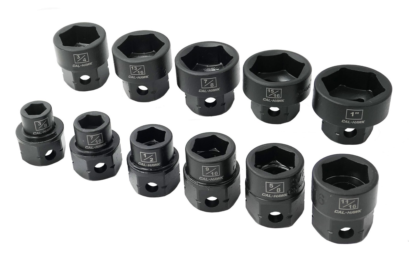 11Pc 1/2″ Drive Nano Low Profile Impact Socket Set SAE New Cal-Hawk Pro