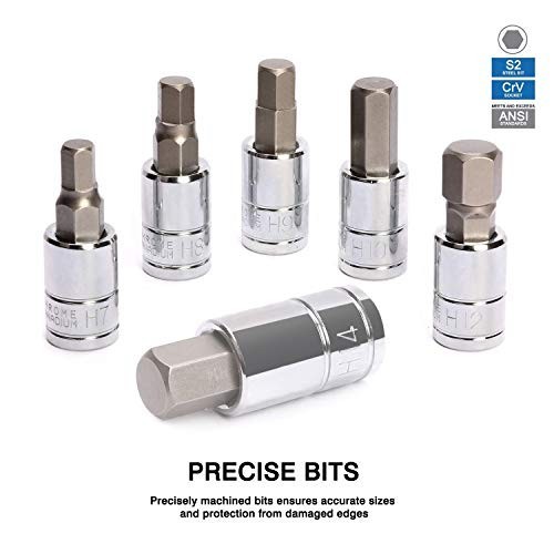 13-Piece Metric Hex Bit Socket Set, 2mm-14mm, S2 Steel Allen Tool Kit