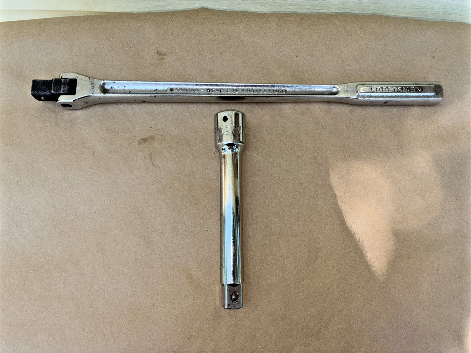 Vintage Craftsman VVQ 4431 3/4″ Drive 18” Breaker Bar USA Made W/ 8″ 3/4″ EXT.