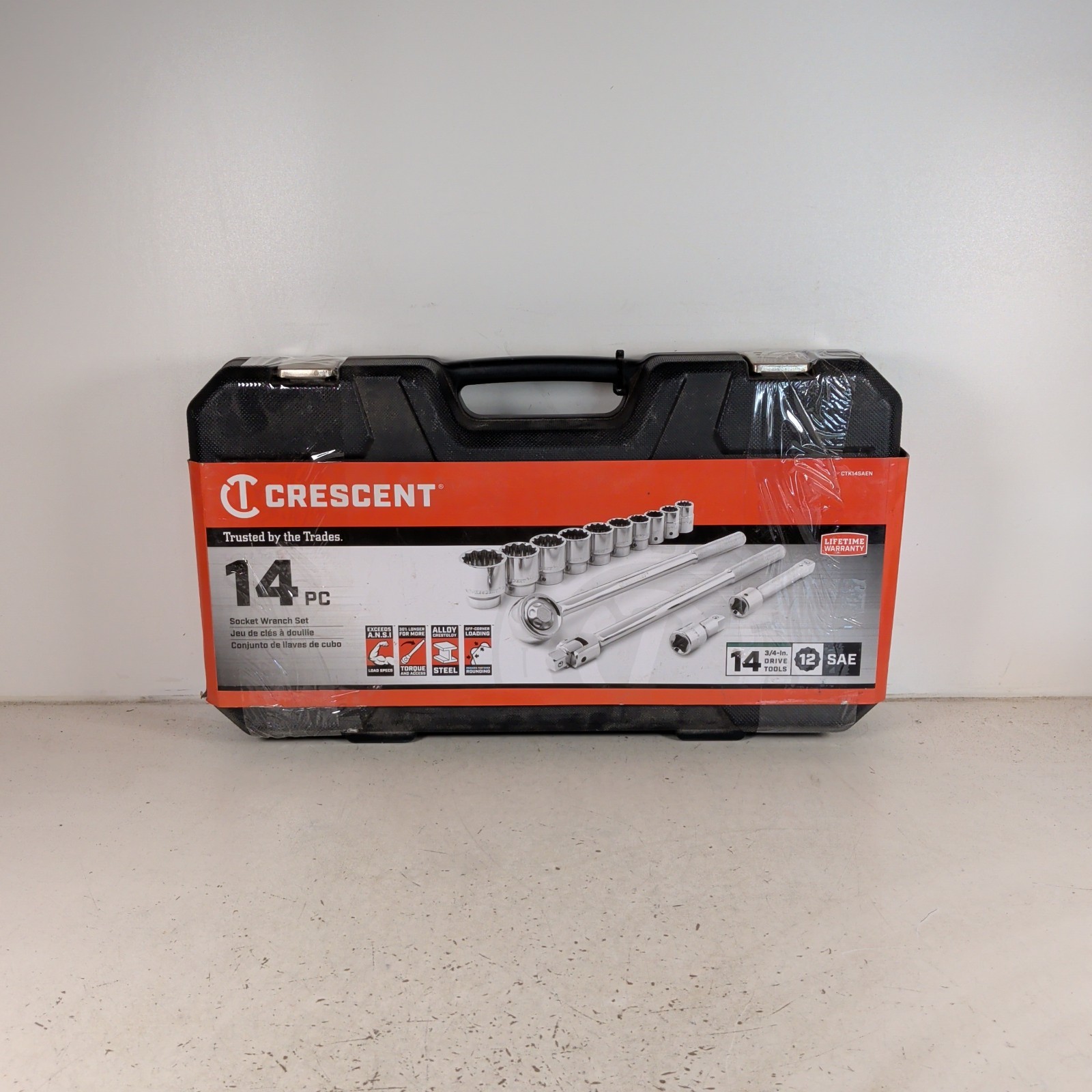 Crescent CTK14SAEN 3/4″ Drive 12 Point SAE Mechanic Tool Socket Set 14-Piece