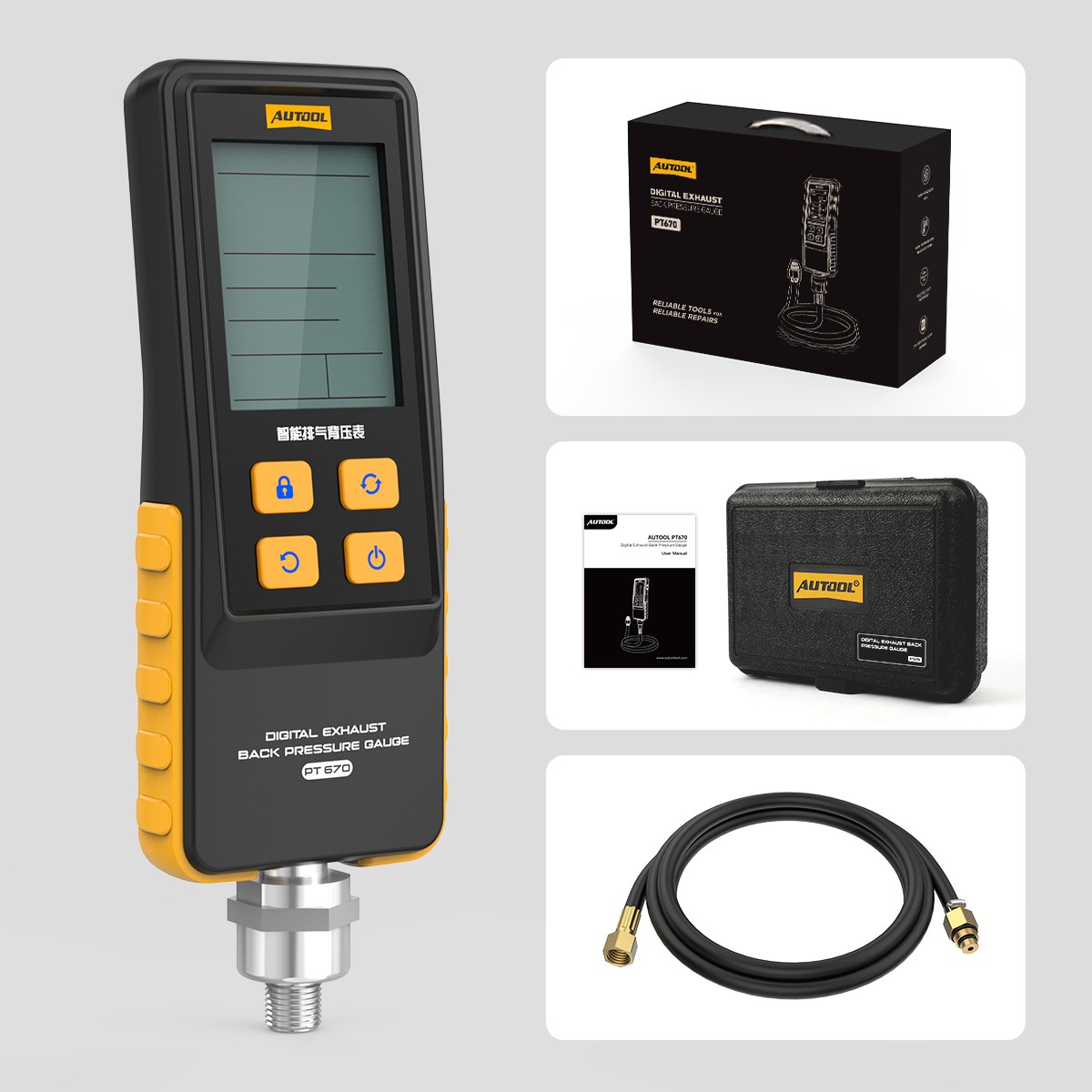 AUTOOL Digital Exhaust Back Pressure Tester Gauge Catalytic Converter Diagnostic