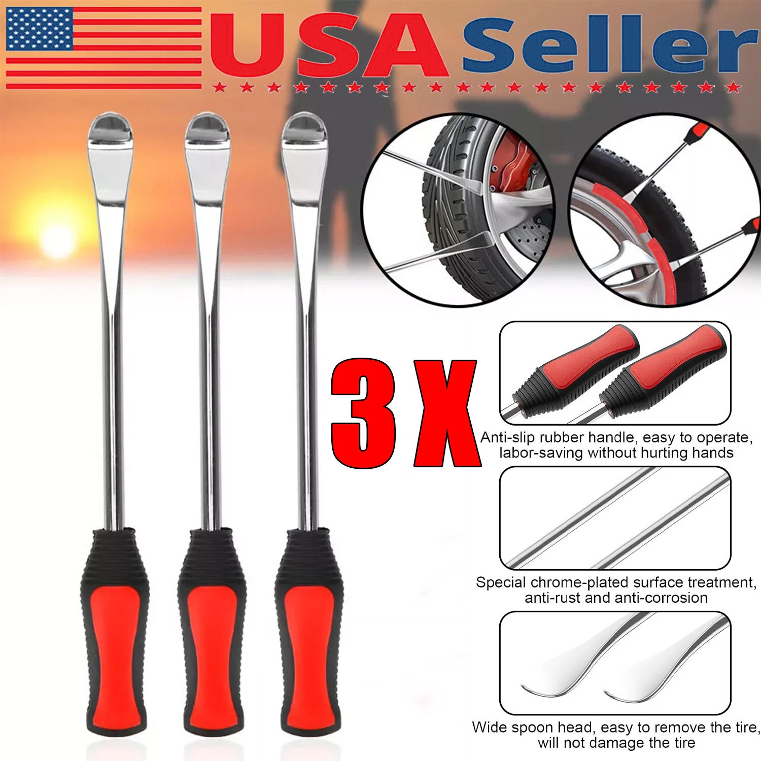Hight Steel Tire Spoon Lever Iron Kit Professional Motorcycle Tire Changing Tool