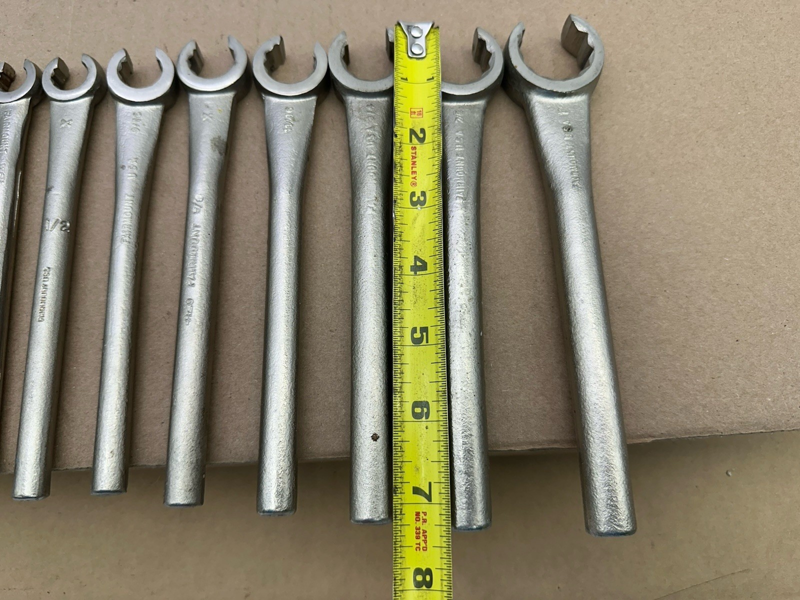 Fairmount 9pc Single End Flare Nut Line Wrench Set USA 3/8″-1″ Very Nice Shape