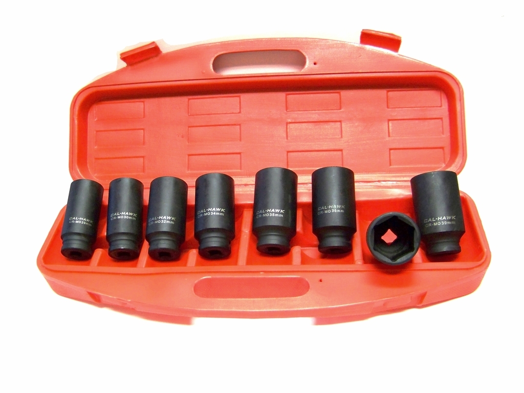 8pc 1/2″ Dr Deep Impact Wrench Socket Set Metric Front and Back Wheel Drive Axle
