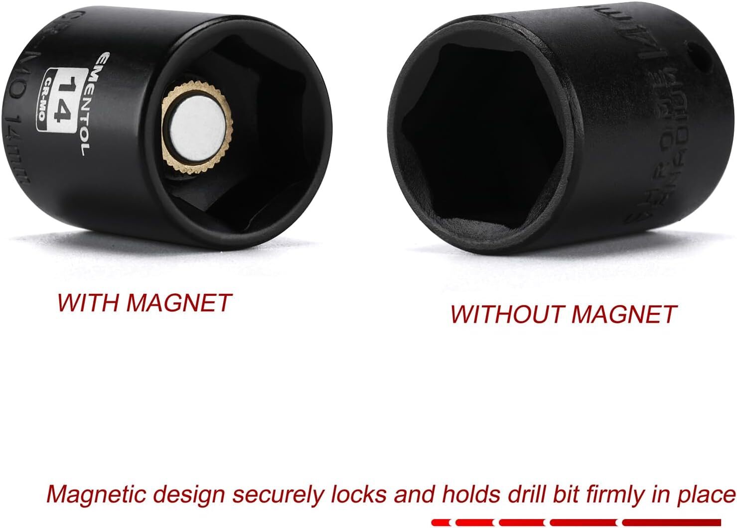 19PCS 1/4 » Drive Magnetic Impact Socket Set 4-15mm 6 Point Shallow Cr-Mo
