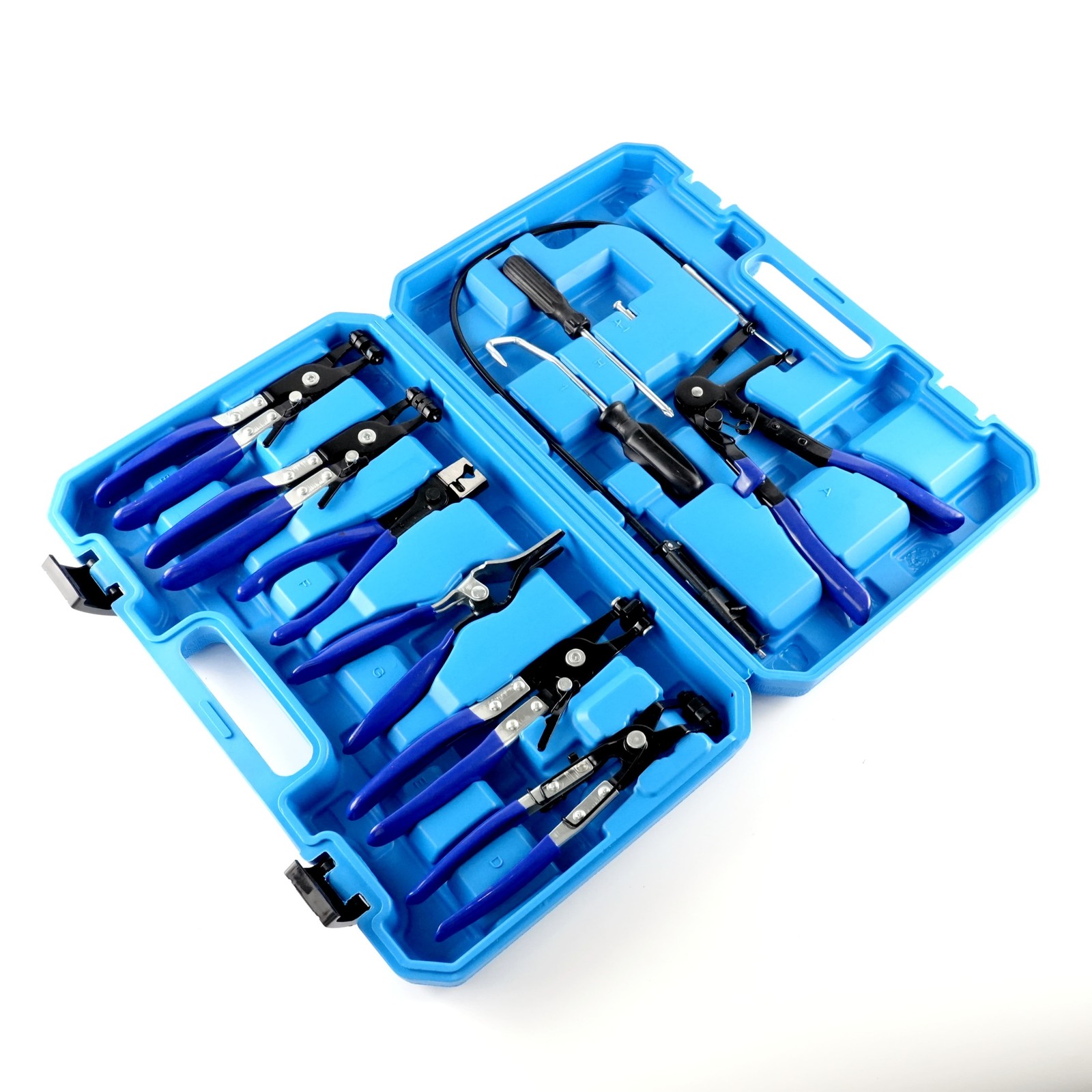 Long Reach Flexible Wire Hose Clamp Pliers 10Pcs Fuel Oil Water Hose Remover Kit