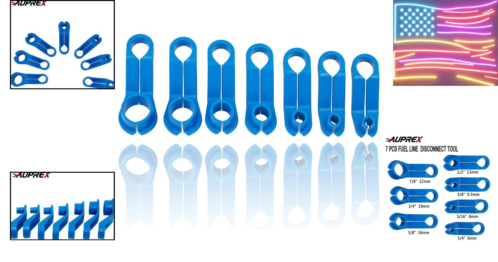 7-Pc AC Fuel Line Disconnect Tool Set – for Ford, GM, Chrysler, Mazda