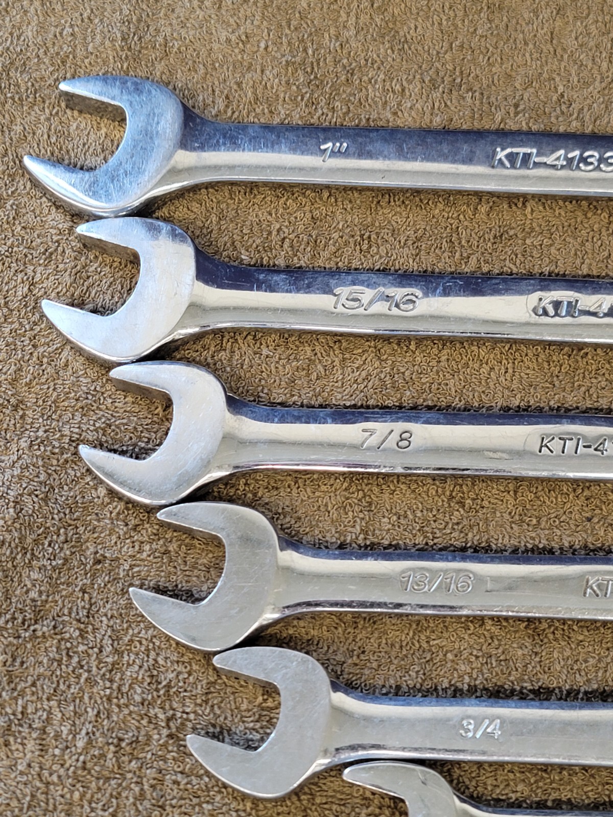 K Tool KTI Sae Combination Wrench Set 1″ 15/16 7/8 13/16 3/4 11/16 1/2 3/8 5/16