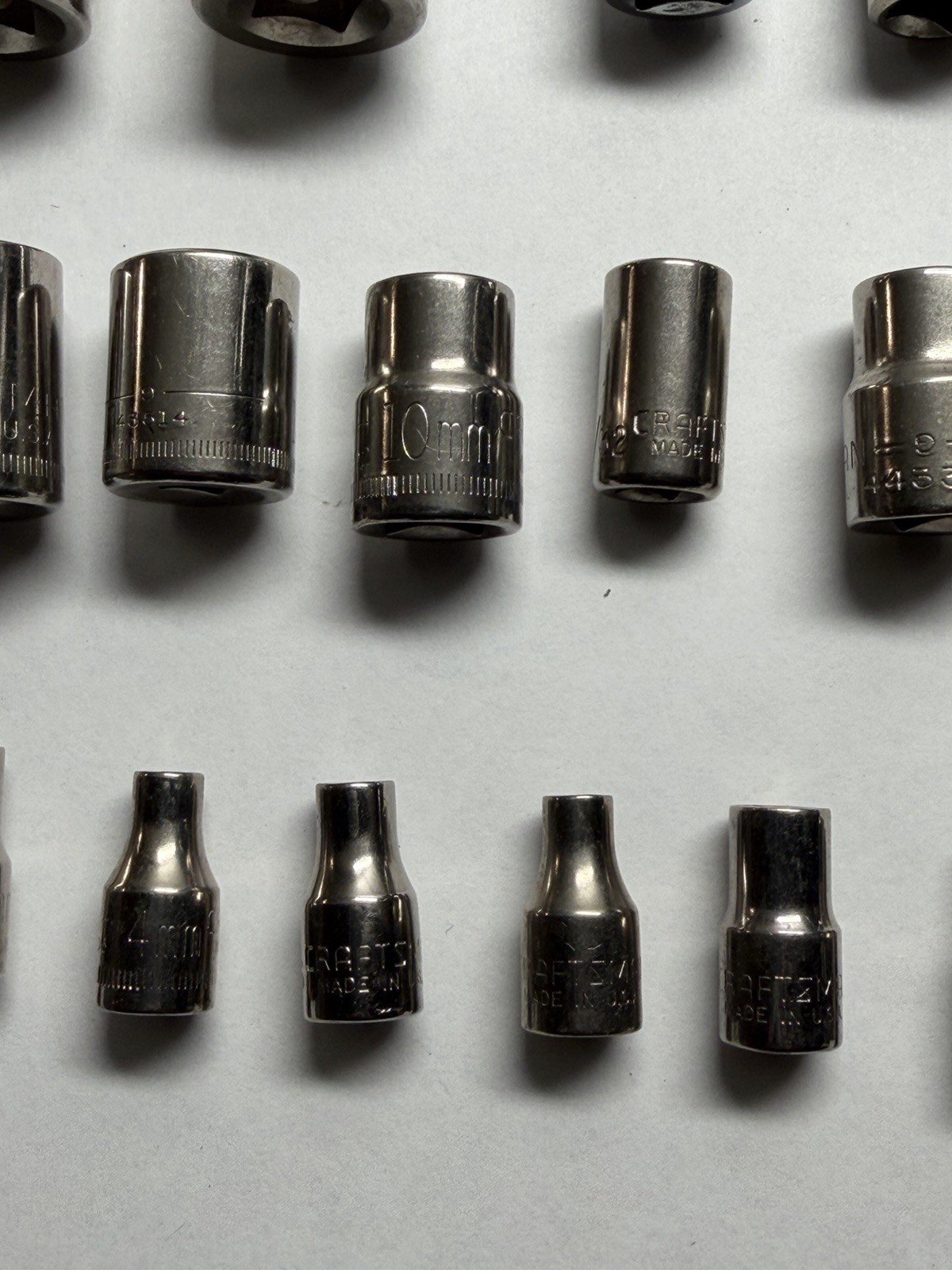 27 Pc Craftsman USA Misc Sockets, Standard & Metric