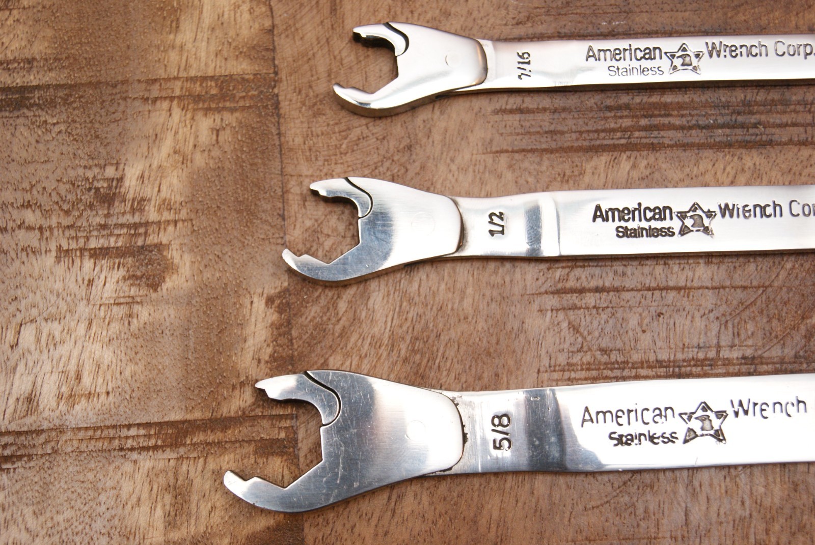 Alden EZ Ratcheting Open End Wrench Set 3pc 3/8 7/16 1/2 9/16 5/8 11/16 w/Pouch