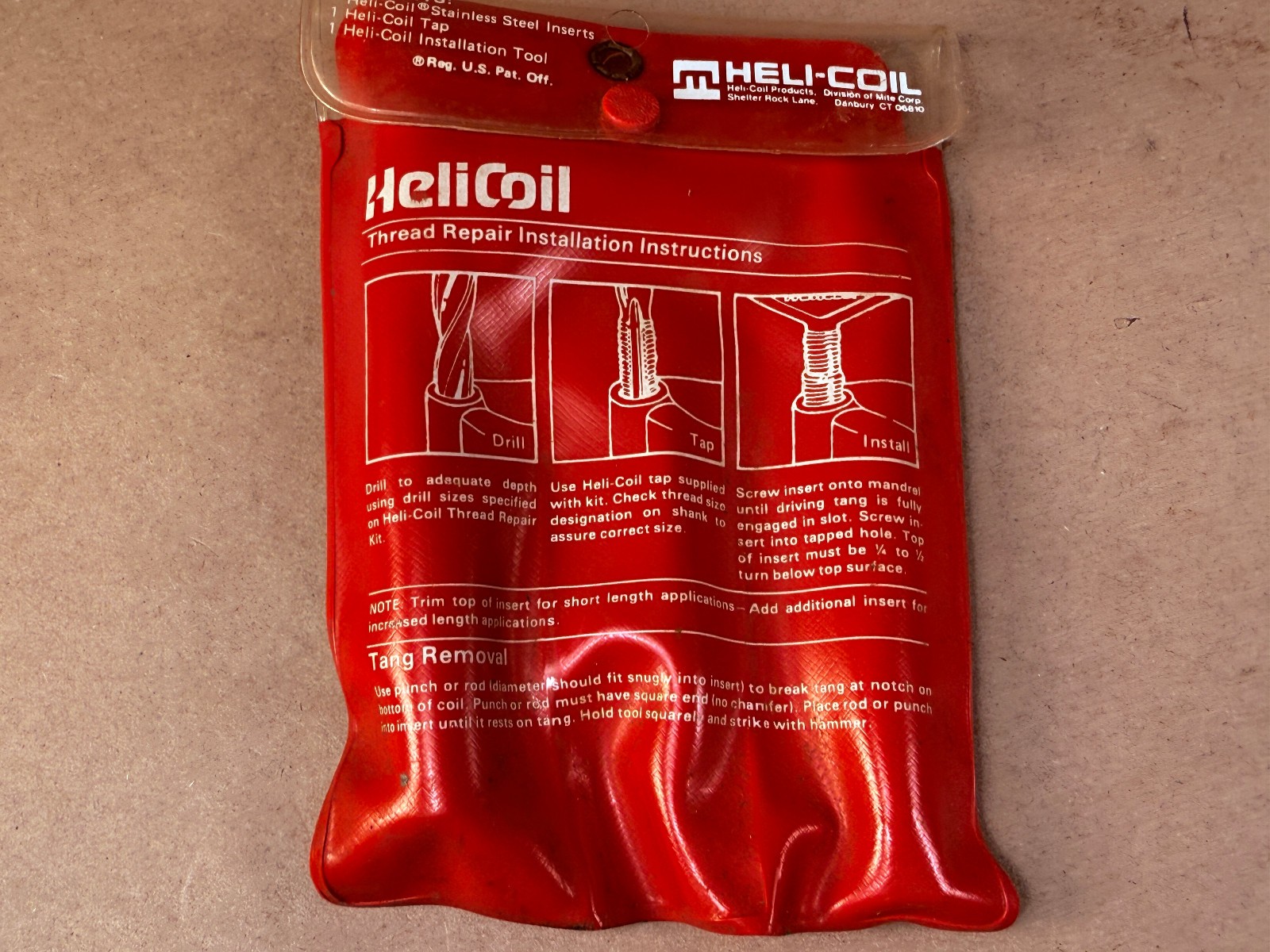 1/2-13 Helicoil USA Thread Repair Kit 6 Inserts Part 5521-8 – New Old Stock